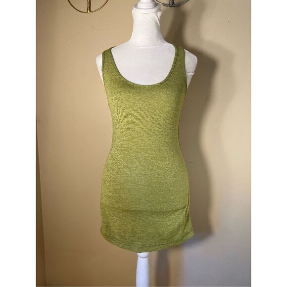 Lululemon Green Gray Micro Stripe Cool Racerback Tank Top Size 4 - Picture 1 of 6